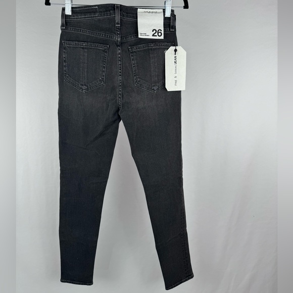 Women’s Rag & Bone High Rise Distressed Ankle Skinny Jeans - Blacklock Hole NWT - Picture 5 of 6
